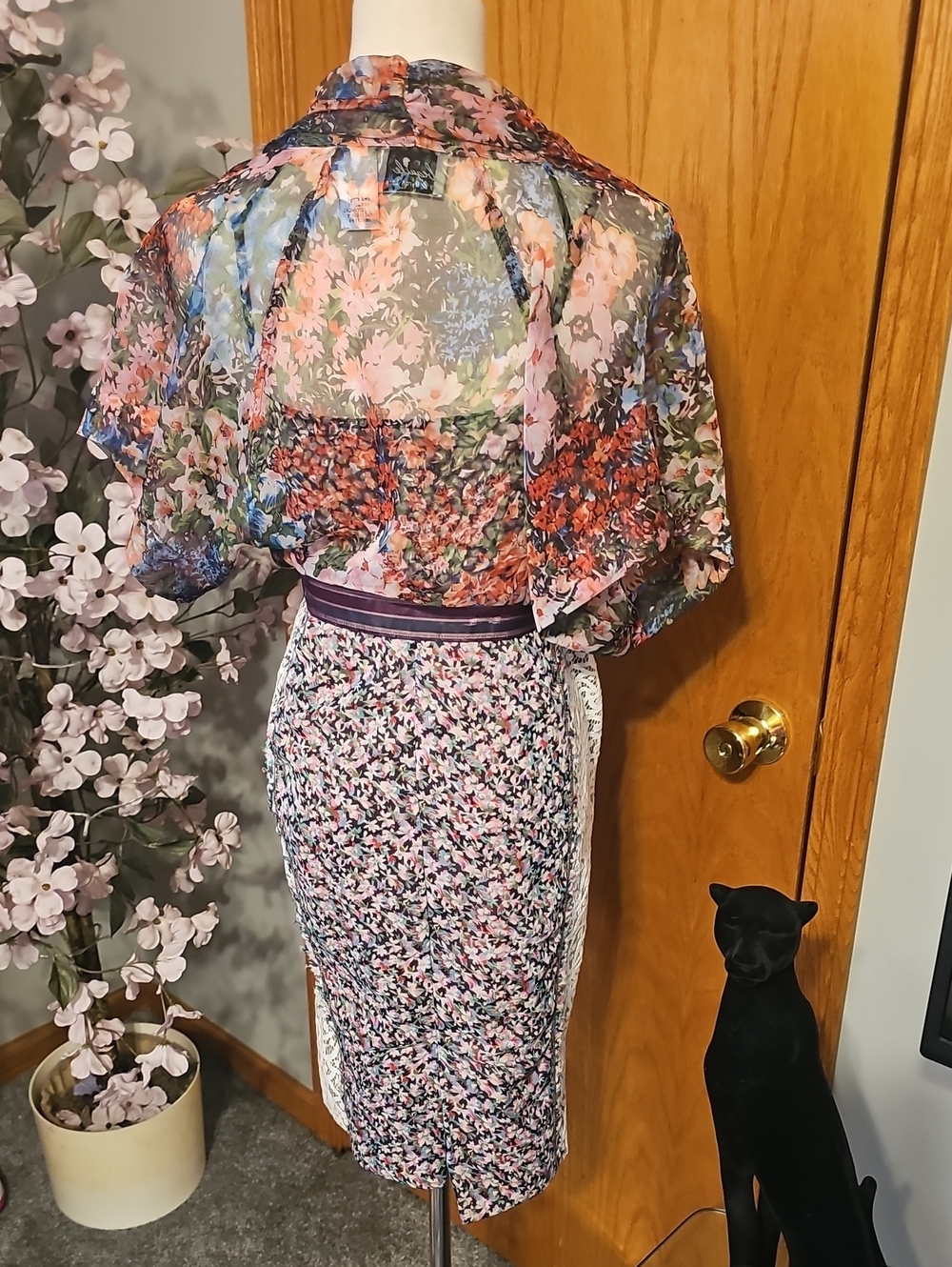 Byron Lars Multi Print Sequin Dress - Picture 5 of 8